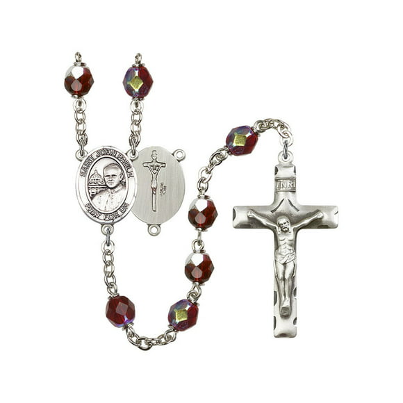 Bonyak Jewelry St Every Birth Month Color John Licci Silver Plate Rosary Bracelet 6mm Fire Polished Beads